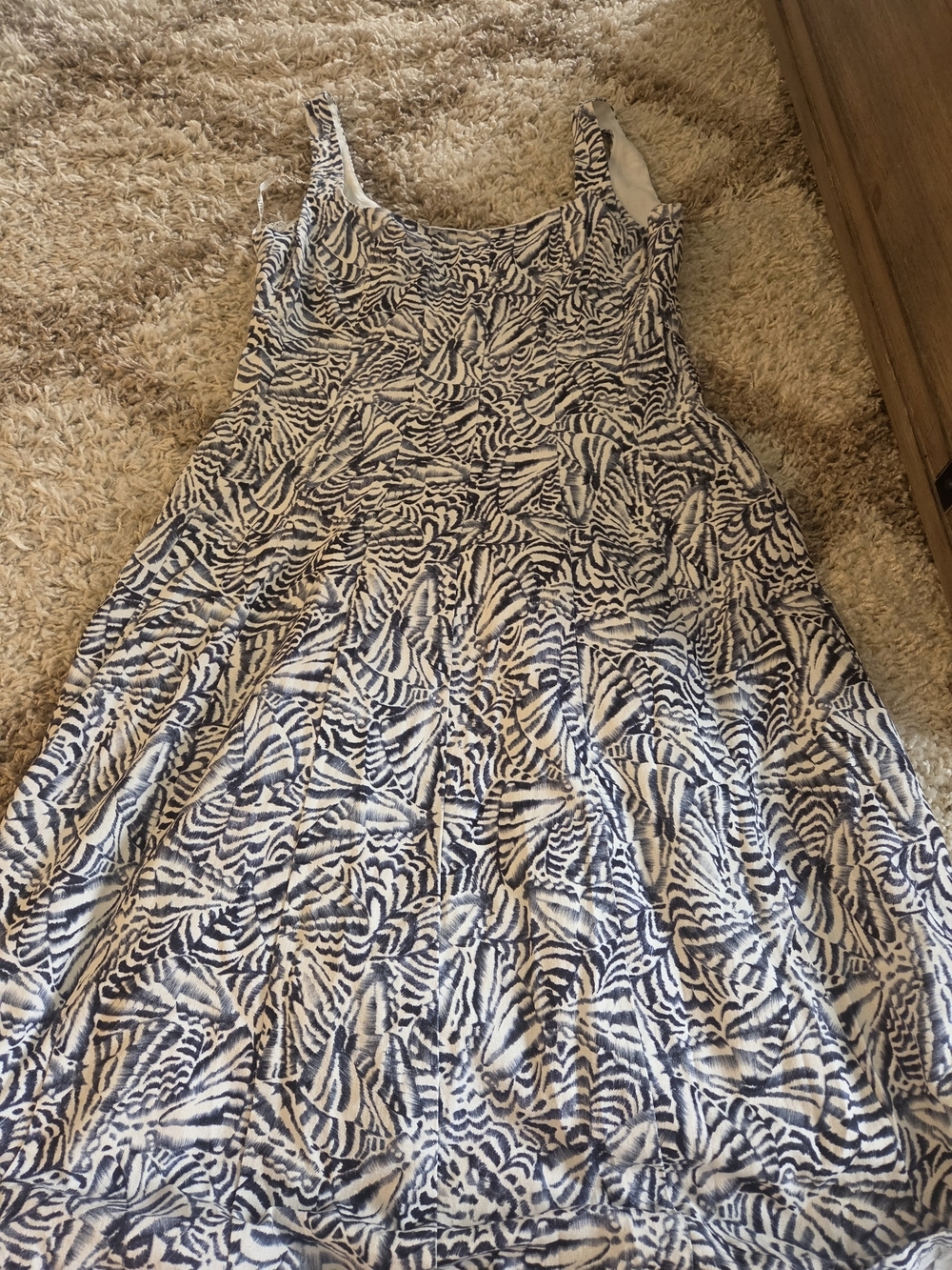 Avec Les Filles Navy and White Printed Maxi Dress